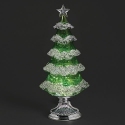 Roman Holidays 136583 Lighted Swirl Green Tree Silver Base