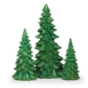 Roman Holidays 136614 Green Glitter Trees Set of 3