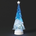 Roman Holidays 136723N Lighted Swirl Tree With Village Decal