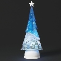 Roman Holidays 136723 Lighted Swirl Tree With Village Decal