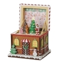 Roman Holidays 136732N Lighted Gingerbread Musical Box - No Free Ship