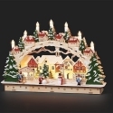 Roman Holidays 136772N Lighted Arch Town With Skier and Snowman