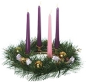Roman Holidays 21075 Advent Wreath Purple and Gold Pinecones Candle Holder