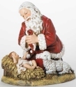 Roman Holidays 26780 Kneeling Santa With Baby and Lamb Statue - No Free Ship