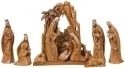 Roman Holidays 31378 Nativity Figurine With Carved Look Faux Wood Grain - No Free Ship