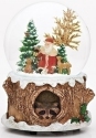 Roman Holidays 32081 100MM Santa With Animals Musical Glitterdome