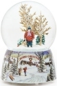 Roman Holidays 32130 100MM Boy With Dog Musical Glitterdome