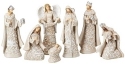 Roman Holidays 32993 Nativity With Angel Paper Cut Style 7 Piece Set Figurine