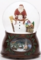 Roman Holidays 34310 100MM Santa With Snowman Musical Glitterdome