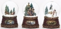 Roman Holidays 36302N Set of 3 Windup Holiday Themed Domes