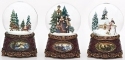 Roman Holidays 36302N Set of 3 Windup Holiday Themed Domes - No Free Ship