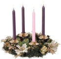 Roman Holidays 38939 Advent Ivory Poinsettia Wreath Candle Holder