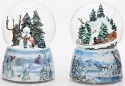 Roman Holidays 39322 Set of 2 Windup Holiday Themed Domes Snowman and Train