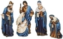 Roman Holidays 633336 Blue and Gold 4 Piece Figurine Nativity Set - No Free Ship