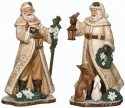Roman Holidays 633340 Set of 2 Woodgrain Stained Santa and Animal Figurines - No Free Ship