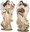 Roman Holidays 633347 Angel With Christmas Rose and Cardinal Figurines Set of 2 - No Free Ship