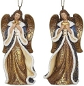 Roman Holidays 633348 Set of 2 Gold and Blue Angel Ornaments