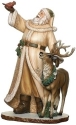 Roman Holidays 633350 Wood Grain Stained Santa Deer and Cardinal Figurine