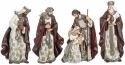 Roman Holidays 633417 Nativity Figurines Set of 4 Burgundy and Pewter - No Free Ship