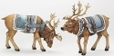 Roman Holidays 66048 Set of 2 Majestic Deer Figurines With Blue Saddles - No Free Ship