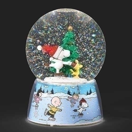 Peanuts by Roman 135282 LED Musical Snoopy Skating Christmas Dome