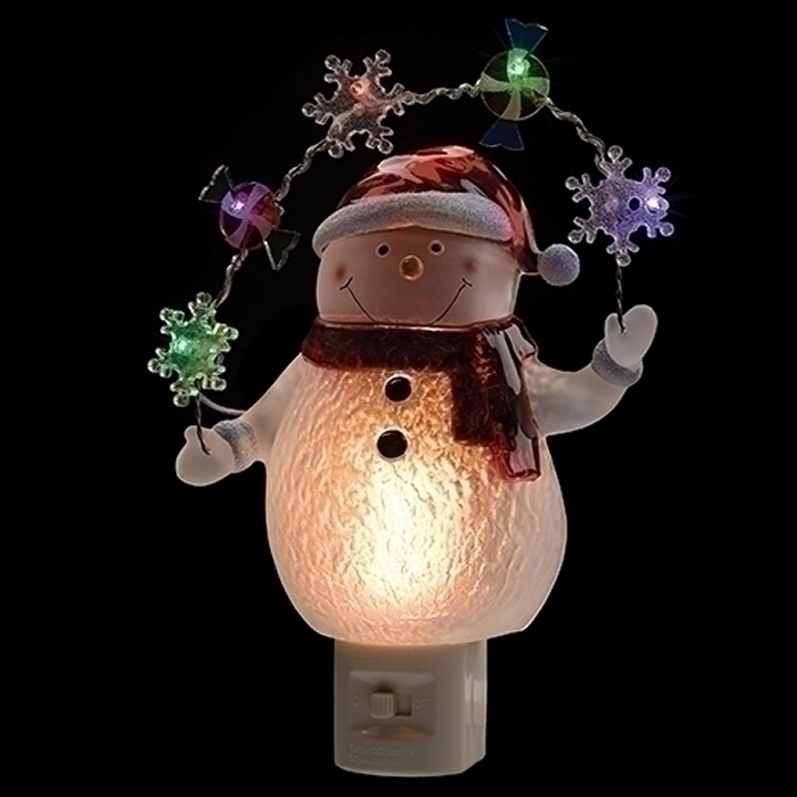 Roman Lights 164073 Snowman & Candy LED Night Light