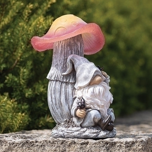 Gnomes by Roman 18199 Solar Powered Gnome Mushroom Statue