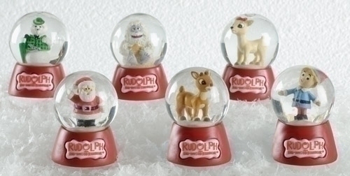Rudolph by Roman 39225 Set of 6 Assorted 45MM Snowglobes