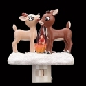 Roman Lights 132505 Rudolph and Clarice Campfire Flicker Flame Night Light