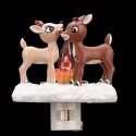 Roman Lights 132505 Rudolph & Clarice Campfire Flicker Flame Night Light