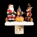 Roman Lights 134048 Santa & Reindeer Camp Fire Night Light