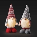Gnomes by Roman 135320 LED Set of 2 Lit Bearded Gnomes 1 Red 1 Grey Hat