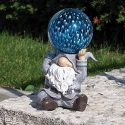 Gnomes by Roman 14319 LED Gnome Blue Solar Light Statue