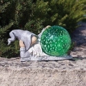 Gnomes by Roman 14321 LED Gnome Green Solar Light Statue with Butterfly