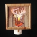 Roman Lights 160219 Faux Wood Deer Silhouette Night Light