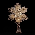 Roman Lights 160250 White LED Gold Snowflake Tree Topper