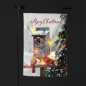 Roman Lights 160331 Solar Light Flag Merry Christmas 5 Lights Yard Stake