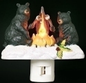 Roman Lights 164574N Black Bear Campfire Nightlight - Camping Camp