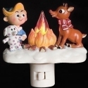 Rudolph by Roman 165108N Rudolph and Hermey Campfire Nightlight - Camping Camp