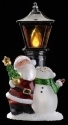 Roman Lights 169945N Santa and Snowman Lamppost Nightlight