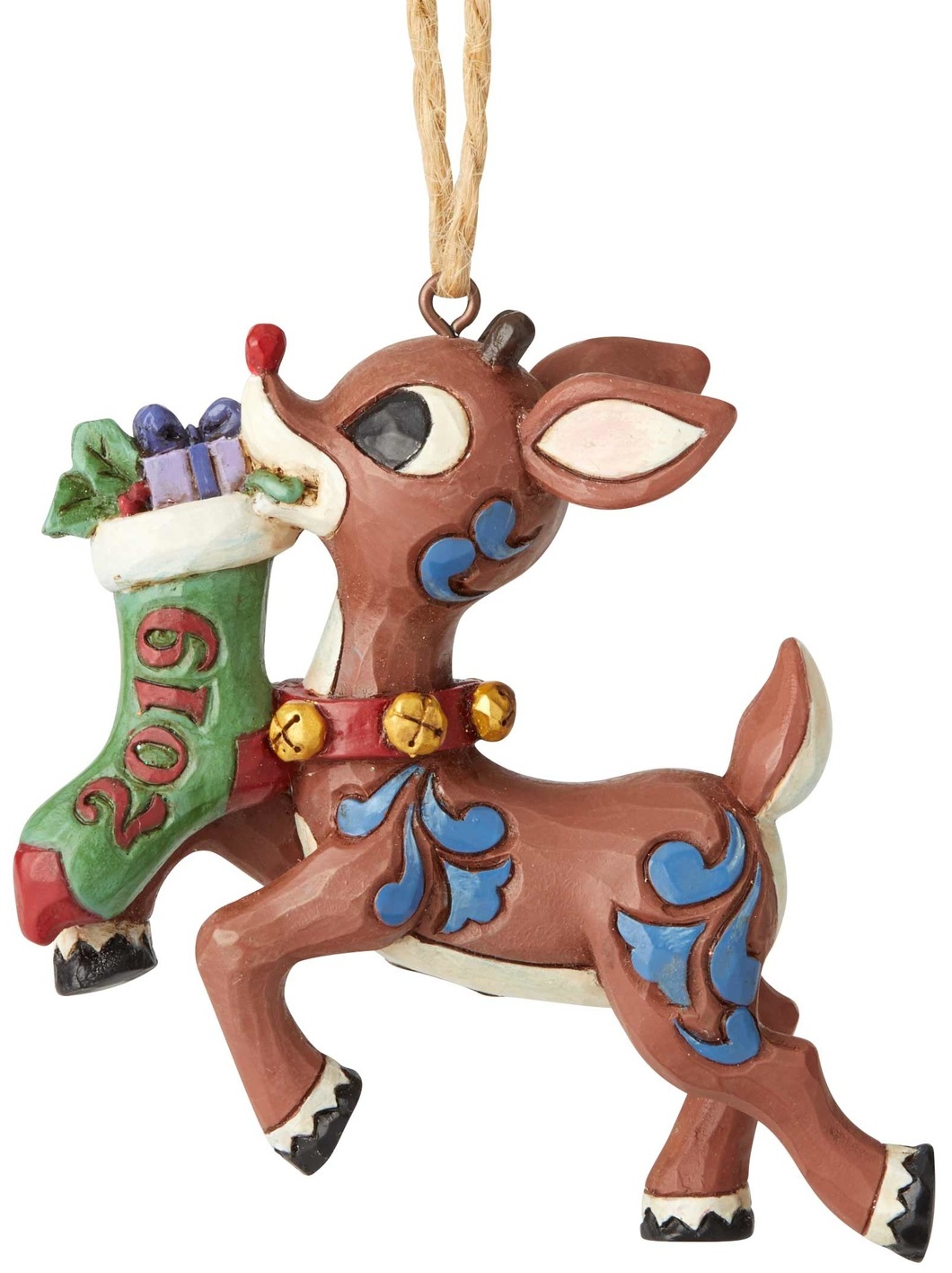 Rudolph Traditions by Jim Shore 6004148 Rudolph Holding Stocking