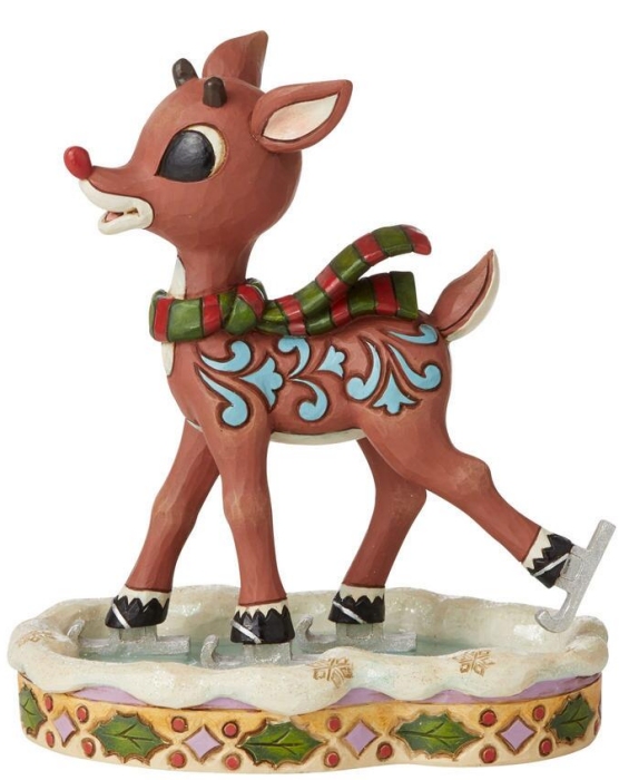 Rudolph Traditions by Jim Shore 6009112 Rudolph Ice Skating Figurine