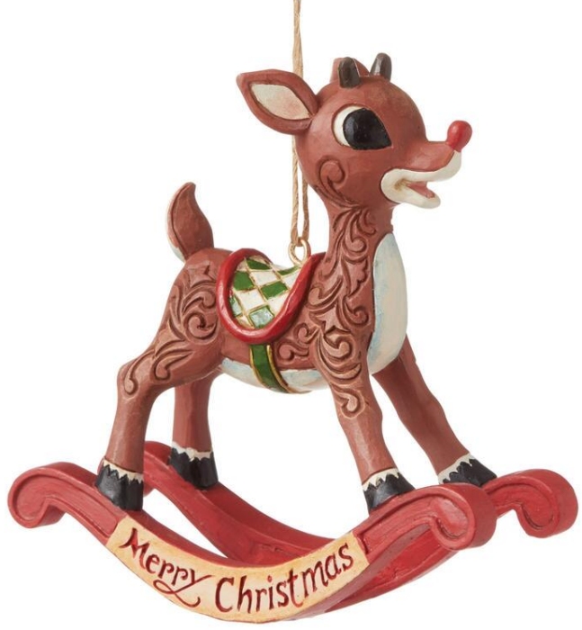 Jim Shore Rudolph Reindeer 6009114 Rudolph as Rocking Horse Ornament