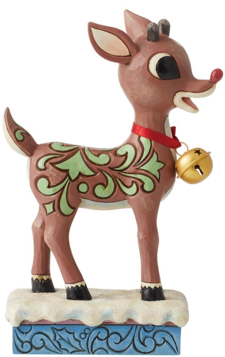 Jim Shore Rudolph Reindeer 6012716N Rudolph and Oversize Jingle Bell Figurine