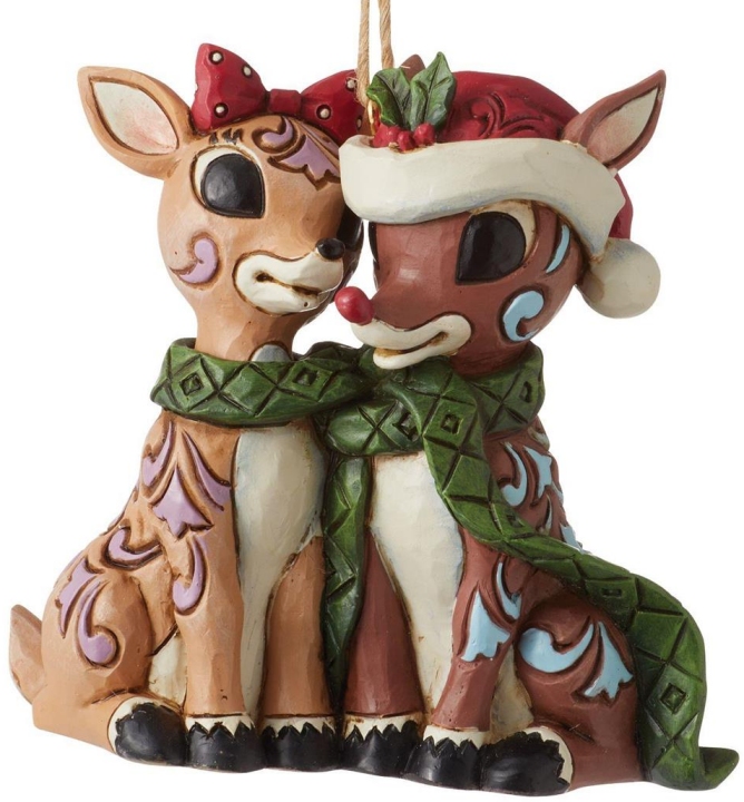 Jim Shore Rudolph Reindeer 6012719N Rudolph and Clarice Hanging Ornament