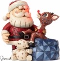 Rudolph Traditions by Jim Shore 4053070 Santa with Rudolph in Toy Bag