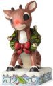 Jim Shore Rudolph Reindeer 6001056 Lighted Rudolph w Wreath