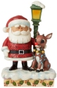 Rudolph Traditions by Jim Shore 6009110N Rudolph with Lamp Post Figurine