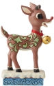 Jim Shore 6012716 Rudolph and Oversize Jingle Bell Figurine