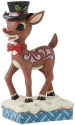 Rudolph Traditions by Jim Shore 6015719 Rudolph Wearing Tophat Figurine